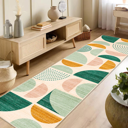 MUJOO Green Runner Rug Washable,Boho 2x8 Area Rugs for Hallways Kitchen Bedroom Entryway Bathroom,Non Slip Carpet Long Mat Indoor,Soft Modern Abstract Sage Green
