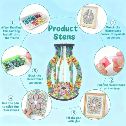 Diamond Art Kits for Adults,5D DIY Vase Flowers Spring Painting Kit Full Drill Gem Art with Painting Kits Creative Diamond Dots for Weddings Living Room Home Decor Coffee Desktop Female Gifts,Purple