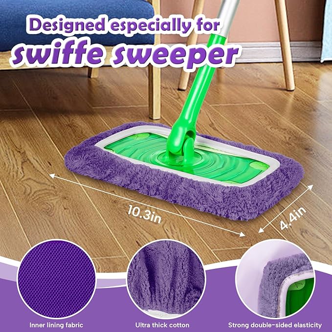 5 Pack Reusable Microfiber Mop Pads Compatible