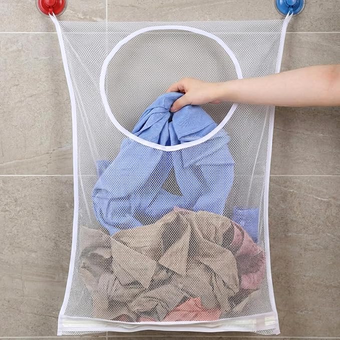Hanging Laundry Hamper Bag, Breathable Mesh Laundry Hamper over the Door