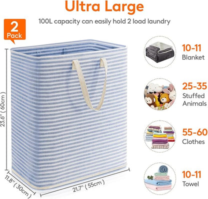 Lifewit 2 Pack Laundry Hamper Large Collapsible Laundry Baskets, Freestanding