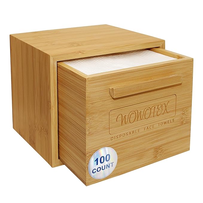 Luxe Bamboo Towel Container