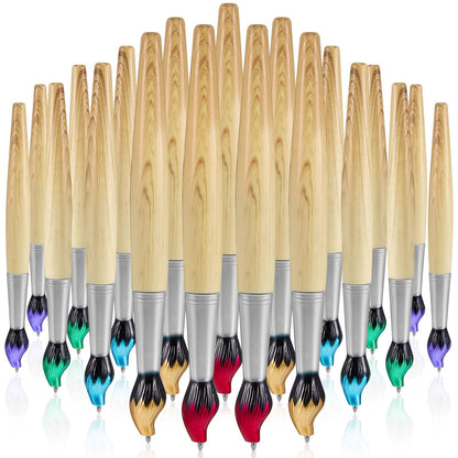 Outus Paintbrush Pens Bamboo Paint Brush Shape Retractable Novelty Ballpoint Pens Appreciation Gifts for Art Teachers Art Themed Party Supplies(30 Pieces)