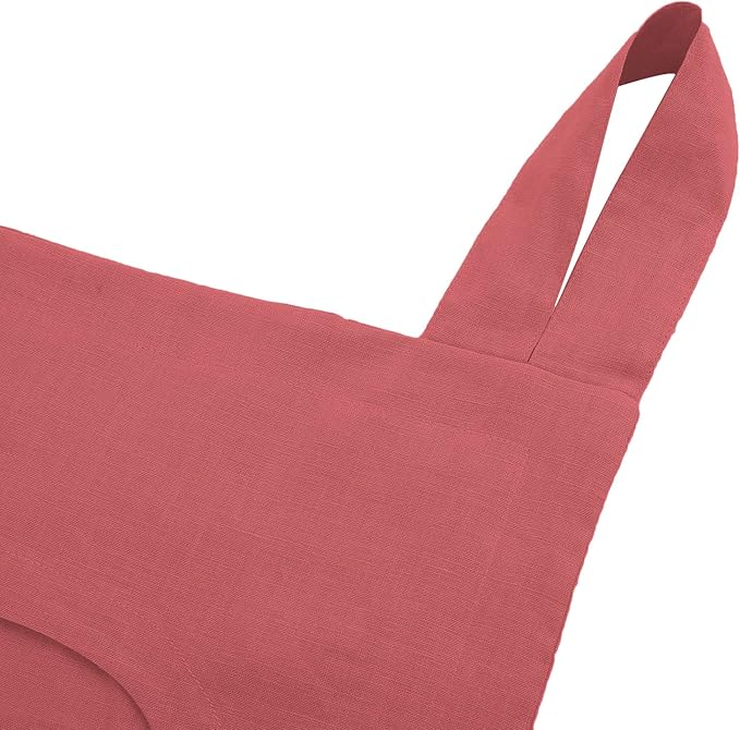 Amazhiyu 100% Linen Door Hanging Laundry Hamper Bag, 19x27 Inches Red