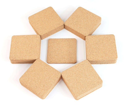 YHCORK Square Cork Coasters Set of 40, 3.5 Inch - Durable, Absorbent for Home & Office. Perfect for Coffee, Tea, & Cold Drinks. Eco-Friendly, Protects Surfaces…