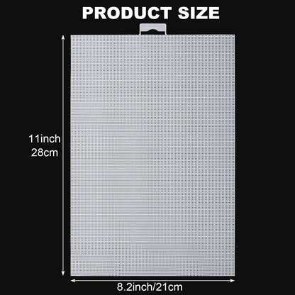 ABuff 12PCS 14 Count Plastic Mesh Canvas Sheets, 14 CT Perforated Plastic Stitching Canvas Cross Stitch PlasticMesh Canvass for Embroidery, Crafts DIY Crochet Projects, 8.2 X 11 Inch, White