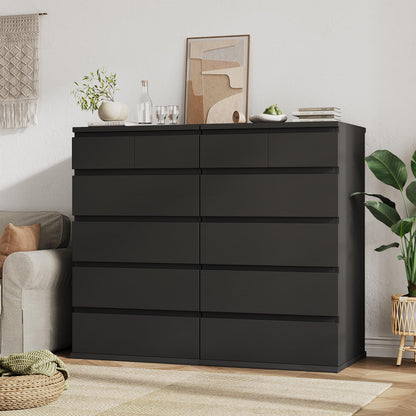 Jocoevol Black Tall 6 Drawer Dresser for Bedroom,Dressers & Chests of Drawers with Jewelry Storage,Wood Storage Dresser with Deep Drawers for Living Room Hallway Entryway(40.75" L*23.62" W*15.75")