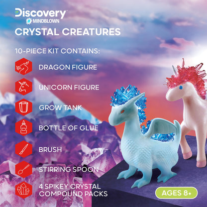 Discovery™ Dragon & Unicorn Crystal Grow Kit, DIY STEM Activity Set, Educational Arts & Crafts for Kids, Children's Chemistry & Science Learning Toy, Fun & Safe Science Project Gift Ages 8+