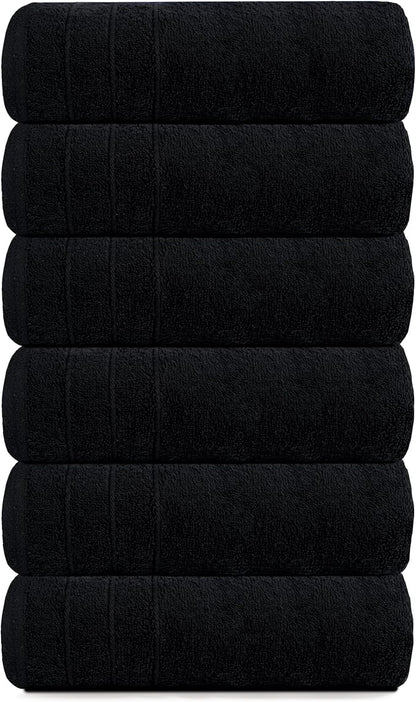 Tens Towels Pack of 6 Hand Towels, 100% Cotton, Lighter Weight, Quick to Dry