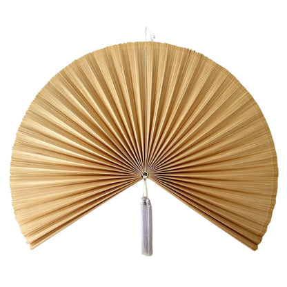 ChumDecor Fan Wall Decor, Japanese Giant Fan, Large Bamboo Fan Wall Art for Boho Hanging Headboard, Decorative Folding Fans for Over Bed, Asia Trending (Ivory 40inch)