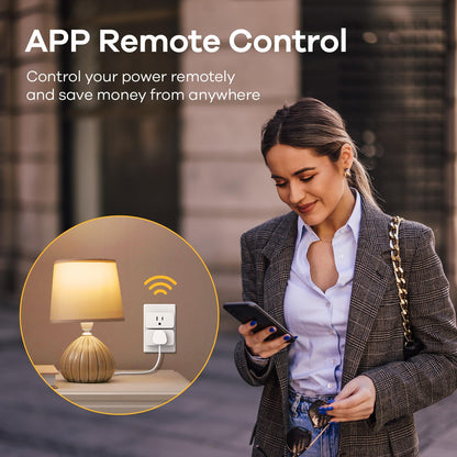 Linkind Matter Smart Plug with Remote, Work with Apple Home, Siri, Alexa, Google Home, SmartThings, Smart Outlet 15A/1800W Max, Smart Automation, Remote Control,Timer&Schedule, 2.4G Wi-Fi, 4 Pack