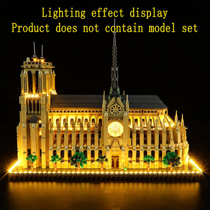 GEAMENT LED Light Kit Compatible with Lego Notre Dame de Paris - Lighting Set for Architecture 21061 (Model Set Not Included)