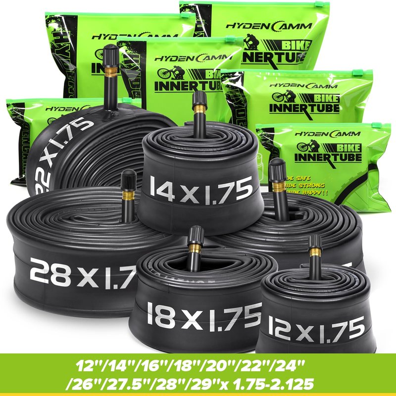 2-Pack Bike Inner Tube for 24 X 1.75/1.95/2.10/2.125", Premium 24x1.95 Bicycle Tube with 32 mm Schrader Valve 2PCS Levers, 24x2.125 Tube Compatible with Road/MTB/Kids Bike by Hydencamm (2 of One Size)