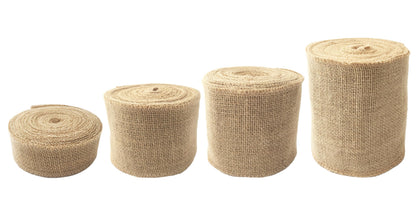LWR CRAFTS Natural Burlap Ribbon 6 Inch x 32 Feet - Jute Fabric Webbing for Rustic Wedding Decorations, Table Runners, Chair Sashes, DIY Crafts & Christmas Wreath