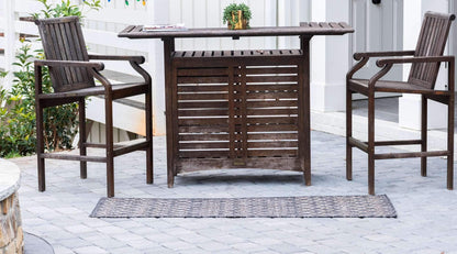 Unique Loom Outdoor Trellis Collection Area Rug - Tribal Trellis (2' x 6' 1" Runner, Charcoal Gray/ Natural)
