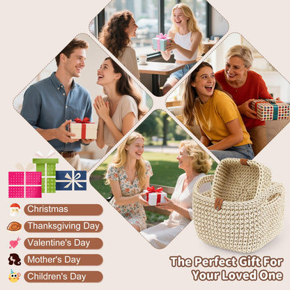 27PCS Crochet Basket Kit for Beginners (L&S), Complete Crocheting Basket for Storage, Knitting Starter Set with Instruction , Beginner Crochet Kit for Adults, Crocheting Gift for Home Decor Family