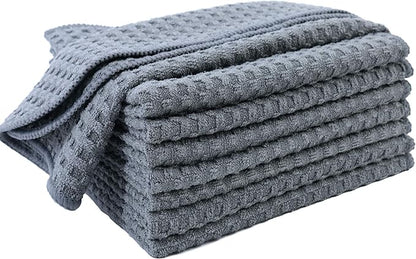 POLYTE Ultra Premium Microfiber Kitchen Dish Cloth Waffle Weave, 8 Pack