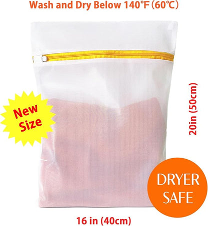 3 Pack Mesh Laundry Bags for Delicates 16inx20in, Dryer Safe, Breathable Fine