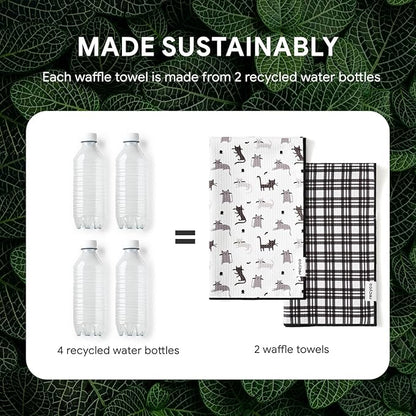 RECYCO Waffle Kitchen Towel Set of 2