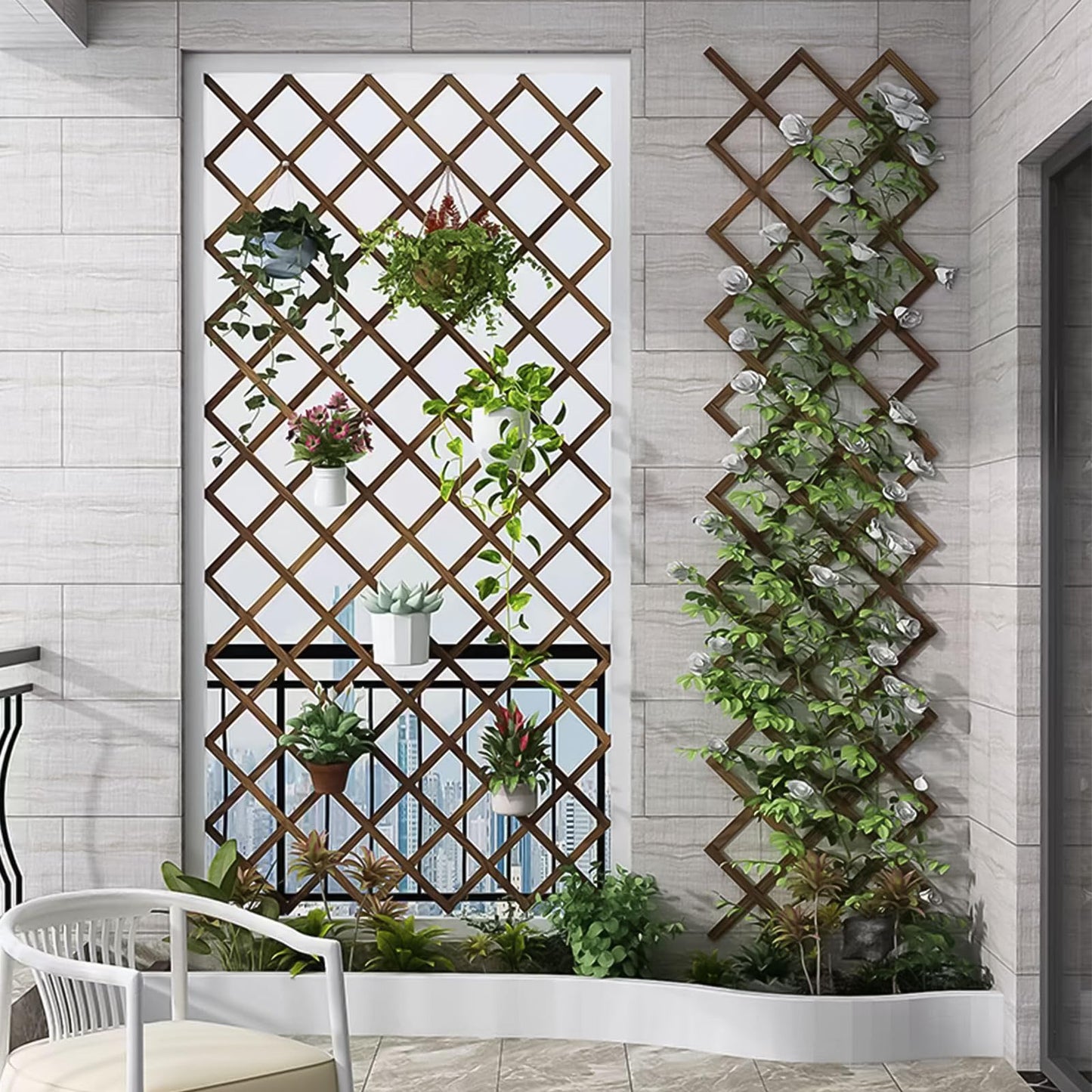 Expandable Garden Trellis, Trellis for Climbing Plants Outdoor, Wooden Lattice Fence Wall Panel Lattice Panels for Outside, for Climbing Plants Vine Ivy Rose Clematis (37" x 90", 1PC)