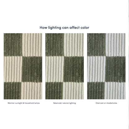 Revival Rugs Gambit 4'x6' Area Rugs for Kitchen Bedroom Dining Room - Washable, 100% Recycled, Oeko-TEX Certified, Modern, Medium Pile, Green, Beige