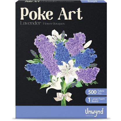Unwynd Poke Art Lavender Flower Bouquet | Mess-Free Arts and Crafts for Adults | Teen Craft Kits, Mother's Day Flowers Gift | Gifts for Mother, Women and Men