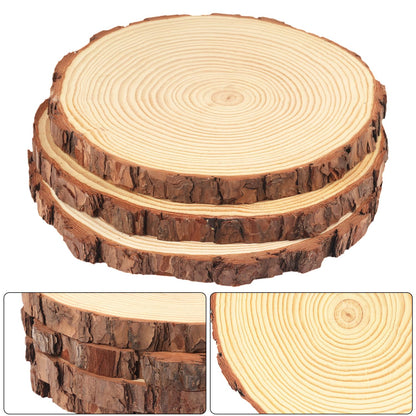 8 PCS 8-9 Inch Natural Wood Slices, Unfinished Pine Wood Circles with Barks for Coasters, DIY Crafts, Christmas Rustic Wedding Ornaments and Centerpieces,by GNIEMCKIN.