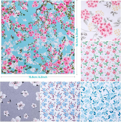 6PCS Thickened Glasses Cleaning Cloth Elegant Flower Design Microfiber Cleaning