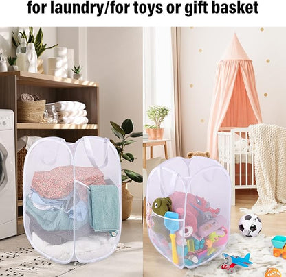 BATTOO Deluxe Strong Mesh Pop up Laundry Hamper Basket