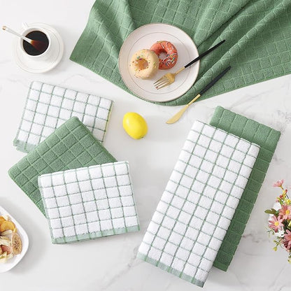 Homaxy Premium Cotton Kitchen Towels 16"x 28", Large Natural Ring Spun 390 GSM