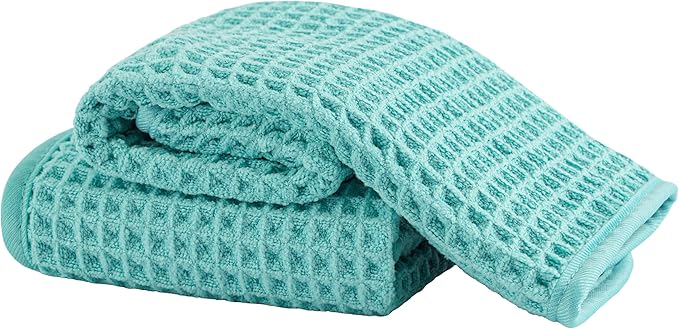 Microfiber Waffle Face Towels, 2 Pieces, Fast Drying, Lint Free 430 GSM