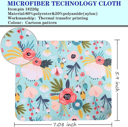 12Pcs Multicolor Flowers Drawing Microfiber Cleaning Cloths