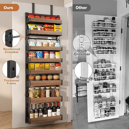 8-Tier Over The Door Pantry Organizer, Heavy-Duty Metal Wall Mount or Hanging