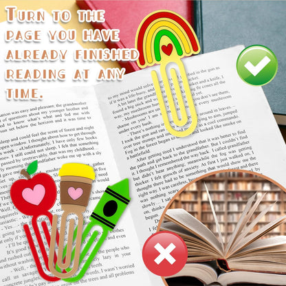 12 Pcs Jumbo Teacher Acrylic Paper Clips Paperclip Teacher Gift Clear Acrylic Jumbo Clips for Book Lovers Teacher Appreciation Gifts Office Supplies Librarian Staff Office Writing