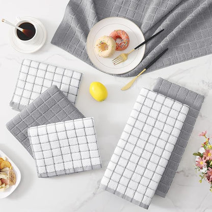 Homaxy Premium Cotton Kitchen Towels 16"x 28", Large Natural Ring Spun 390 GSM