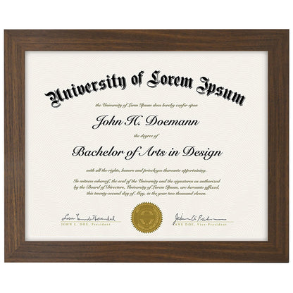 Americanflat 8.5x11 Diploma Frame with Shatter-Resistant Glass - Document Frames with Engineered Wood - Legacy Collection - Certificate Frame for Tabletop and Wall Display - Walnut