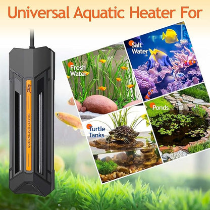 hygger 1000W Aquarium Heater with Controller, Adjustable & Submersible Fish Tank Heater with Digital Display Safety Triple Protection Beeping Alarm for Saltwater and Freshwater 130-260 Gallon