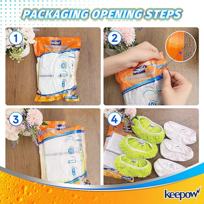 KEEPOW Reusable Dry Sweeping/Wet Mopping Cloths Compatible