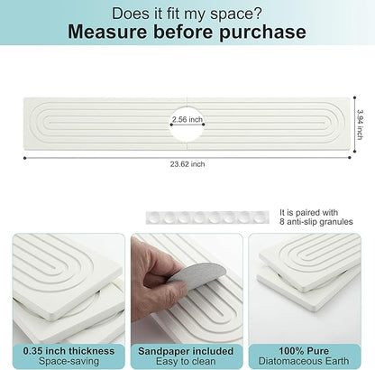Faucet Mat for Kitchen Sink, Diatomite Fast Drying Stone Sink Tray, Super