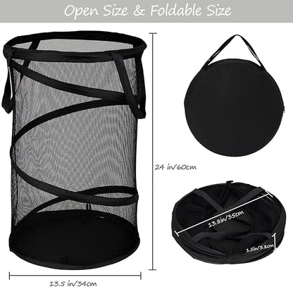 BATTOO 2 Pack Large Collapsible Laundry Basket Foldable Mesh Pop Up Hamper