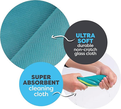 SCRUBIT Microfiber Cloths for Glass – Lint Free Window Cleaning Cloth for