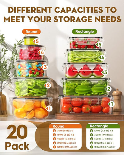 40 PCS Food Storage Containers