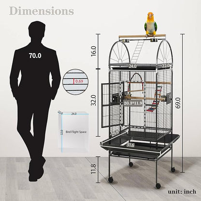 69-inch Large Bird Cages for Parrots,Large Parrot Cages for Large Birds, Flight Cage for Birds,Large Parakeet Cage with Birdcage Cover for African Grey,Quaker,Cockatiel,Green Cheek Conure