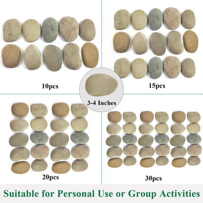 YISZM Large Rocks for Painting, 15PCS River Rocks for Painting, 3-4 Inches Flat Smooth Painting Stones for DIY Arts & Crafting