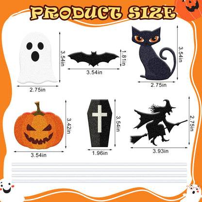 6 Pcs Metal Halloween Planter Stakes 13 Inch Halloween Props Potted Plant Decor Witch Pumpkin Black Cat Tombstone Boo Ghost Bat Garden Metal Stake Table Centerpieces Outdoor Yard Lawn Decorations