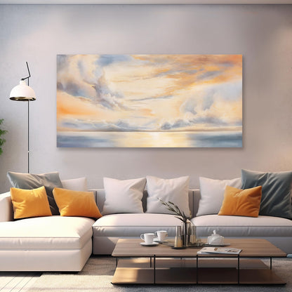 Glvzygy Abstract Wall Art Nature Scenery Wall Decor Sky Clouds Sunset Prints Canvas Painting Wall Decor Artwork for Home Room Bathroom Living and Office Home Decor Wall 40"x20"
