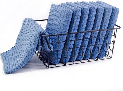 POLYTE Ultra Premium Microfiber Kitchen Dish Hand Towel Waffle Weave, 8 Pack