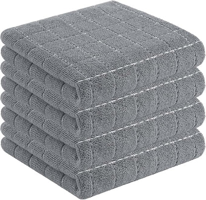 Homaxy 100% Cotton Terry Kitchen Towels, Checkered Designed, Soft and Super
