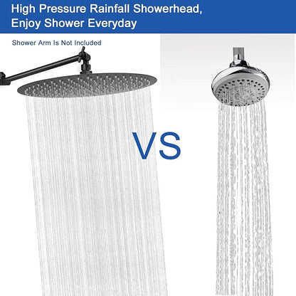 NearMoon Rain Shower Head, Ultra-Thin Design-Pressure Boosting, Awesome Some Experience, High Flow Stainless Steel Rainfall Head (16 Inch, Matte Black)