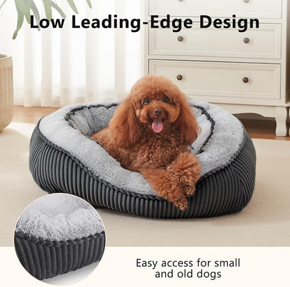 Large Dog Bed for Large Dogs, Rectangle Dog Bed Large Size Dog, Washable Orthopedic Pet Bed, Durable Calming Puppy Bed with Anti-Slip Bottom(35"x25"x10")